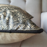 Black and Beige Hand Painted Madhubani Cushion Cover