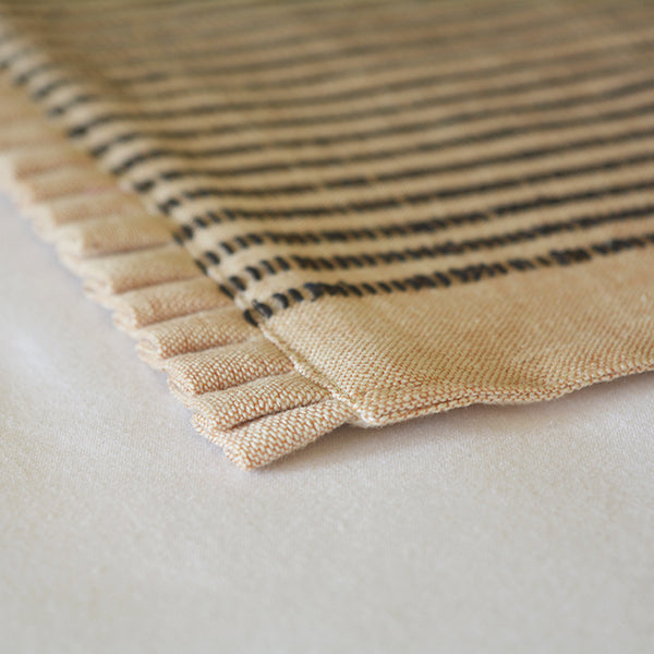 Beige and Black Handloom Cotton Table Runner