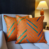 Leheria Dyed Silk Cushion Cover, Set of 2