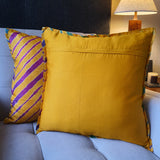 Yellow Leheria Dyed Silk Cushion Cover, Set of 2