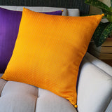 Yellow & Purple, Reversible Mashru Cushion Cover