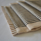Beige and Black Handloom Cotton Table Runner