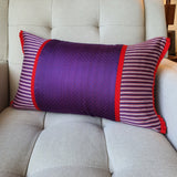 Purple Patchwork Mashru Cushion Cover