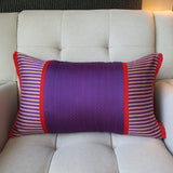 Purple Patchwork Mashru Cushion Cover