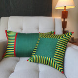 Green Patchwork Mashru Cushion Cover