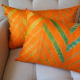 Leheria Dyed Silk Lumbar Cushion Cover, Set of 2