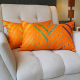 Leheria Dyed Silk Lumbar Cushion Cover, Set of 2