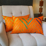 Leheria Dyed Silk Lumbar Cushion Cover, Set of 2