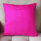 Deep Wine and Pink Brocade Silk Cushion Cover, 40 x 40cm