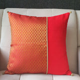 Beautiful Red Brocade Silk Cushion Cover, 40 x 40cm