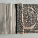 Black on Natural Tussar, Hand Painted Madhubani Table Runner