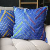 Leheria Dyed Silk Cushion Cover, Blue Set of 2