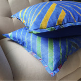 Leheria Dyed Silk Cushion Cover, Blue Set of 2