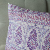 Lilac Block Printed Cushion Cover