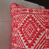 Red Woven Ahimsa/Peace Silk Pillow Cover