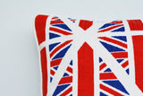 Union Jack Inspired Cushion Cover , Her Majesty's 90th , UK Cushion Cover , Union Jack Decorative Pillow , Union Jack Pillow, Blue Red White