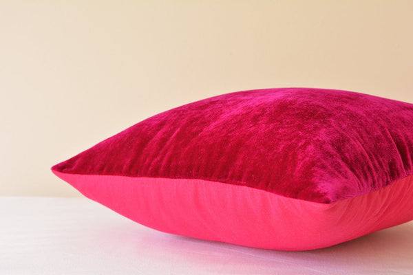 Fuchsia Pink Velvet Cushion Cover