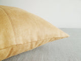 Camel Color Faux Suede Pillow Cover with Stitch Detail , Decorative Pillow , Suede Leather Throw Pillow , Suede Cushion Cover