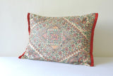 Colourful Hand Painted Madhubani Pillow Cover, Colourful Folk Art Rectangle Pillow Cover, Tussar Silk & Colourful Hand Painted Cushion Cover