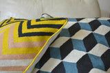 Multi Colour Embroidered Chevron Cushion Cover