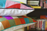Multi Colour Embroidered Geometric Cushion Cover