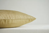 Earthy Gold Woven Pillow Cover with Subtle Chevron Pattern