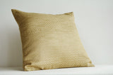 Earthy Gold Woven Pillow Cover with Subtle Chevron Pattern