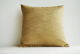 Earthy Gold Woven Pillow Cover with Subtle Chevron Pattern
