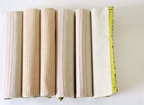Set of 6 , Simple Ecru Cotton Linen Table Mats with Multi Colour Stitch Detail