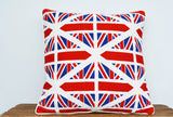 Union Jack Inspired Cushion Cover , Her Majesty's 90th , UK Cushion Cover , Union Jack Decorative Pillow , Union Jack Pillow, Blue Red White