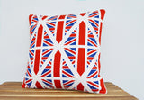 Union Jack Inspired Cushion Cover , Her Majesty's 90th , UK Cushion Cover , Union Jack Decorative Pillow , Union Jack Pillow, Blue Red White